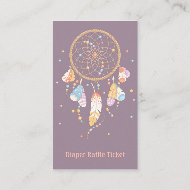 Dreamcatcher New Baby Showdiaper Raffle Ticket Begleitkarte (Vorderseite)