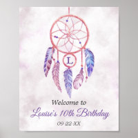 Dreamcatcher Sleepover Affiche de bienvenue fête d