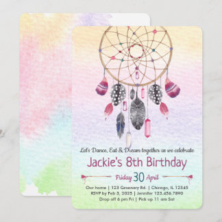 Dreamcatcher Slumber Party Geburtstag Einladung