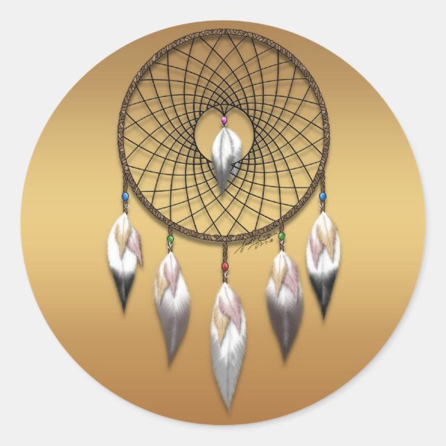 DreamCatcher-Sticker Runder Aufkleber (Vorderseite)