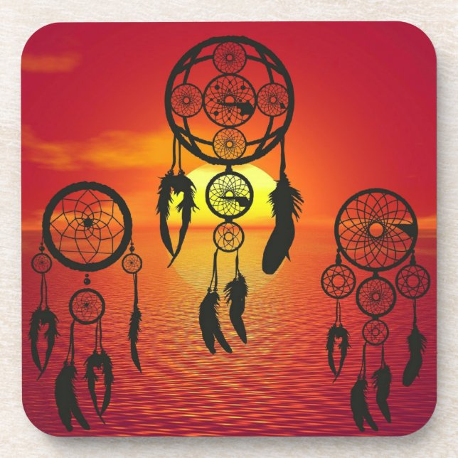 Dreamcatcher Sunset Getränkeuntersetzer (Vorderseite)