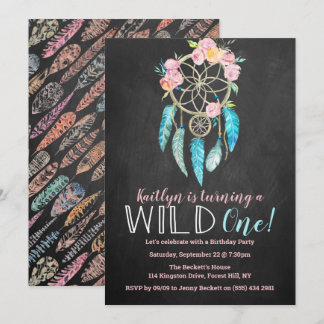 Dreamcatcher Wild Einladung zum 1. Geburtstag