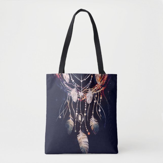 Dreamcatcher, Zweige, boho Stil, digitale Kunst. Tasche (Vorderseite)
