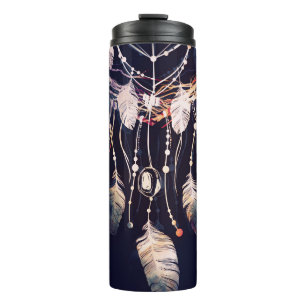 Dreamcatcher, Zweige, boho Stil, digitale Kunst. Thermosbecher