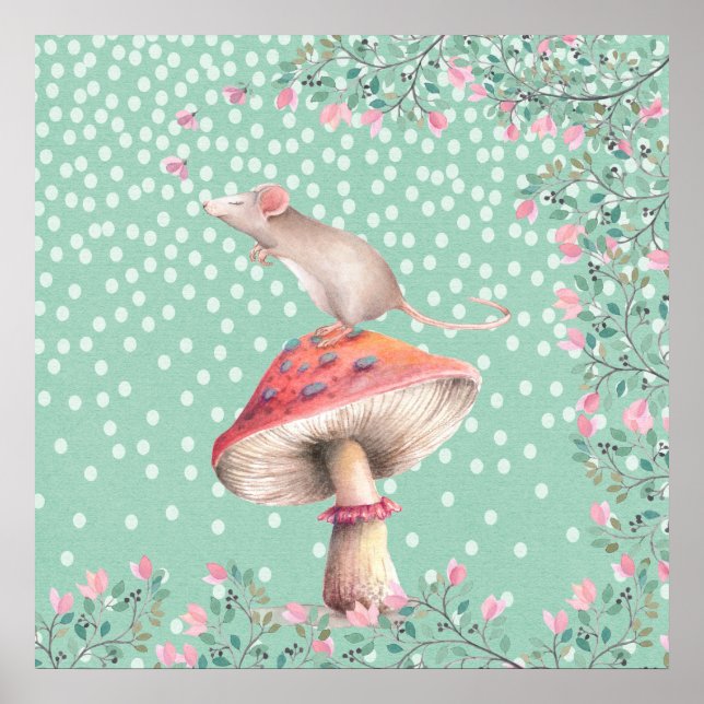 Dreame Maus - Aquarellbilder Poster (Vorne)