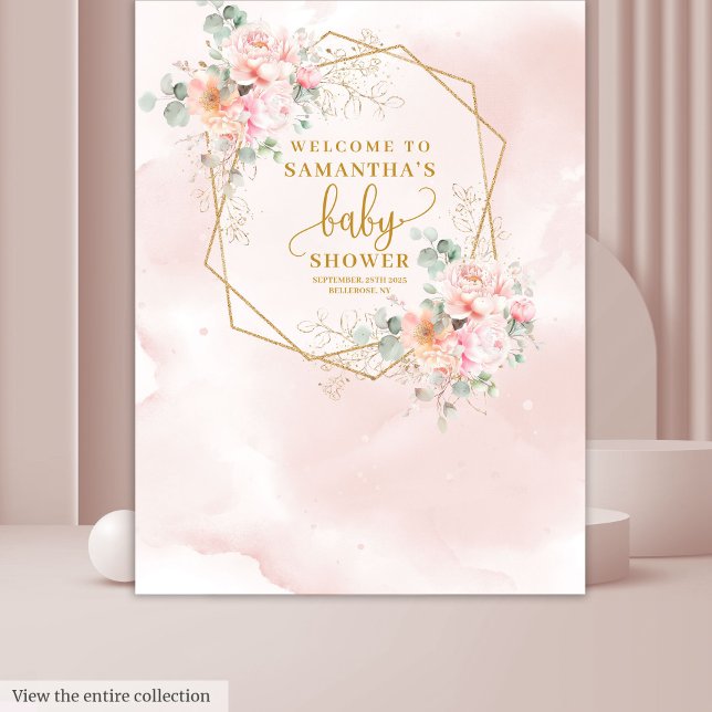 Dreameisiger, rosa pastellfarbener Babyduschkabine Wandteppich (Dreamy blush pink pastel baby shower photo booth Tapestry)