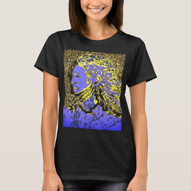 "Dreamer Girl" im Lila Blue Gold Design T-Shirt (Vorderseite)