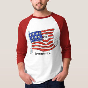Dreamer-ica Flag Cartoon T Shirt