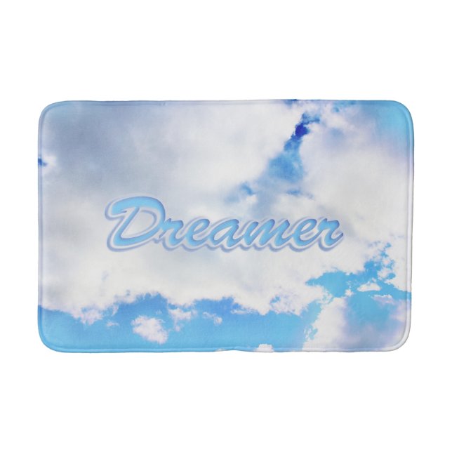 Dreamer Puffy weiße Wolken und Blue Sky Badematte (Vorderseite)