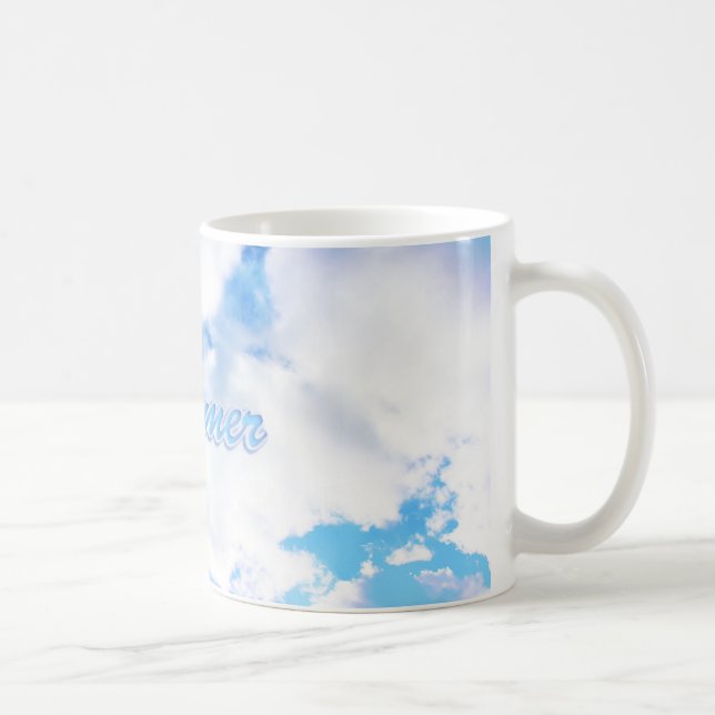 Dreamer Puffy weiße Wolken und Blue Sky Kaffeetasse (Rechts)