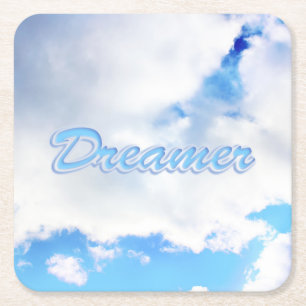 Dreamer Puffy weiße Wolken und Blue Sky Rechteckiger Pappuntersetzer