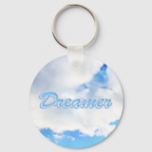 Dreamer Puffy weiße Wolken und Blue Sky Schlüsselanhänger
