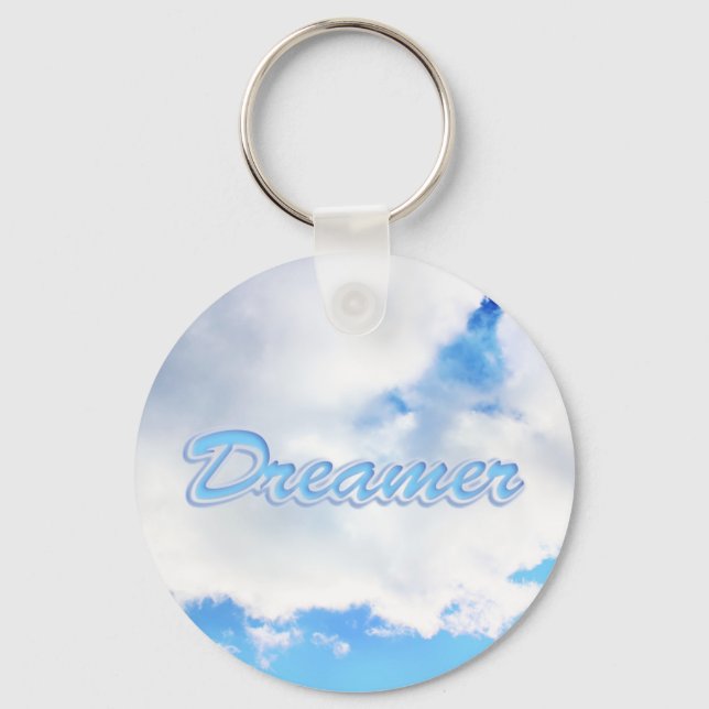 Dreamer Puffy weiße Wolken und Blue Sky Schlüsselanhänger (Vorderseite)