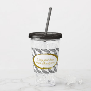 Dreamer Quote Back Monogram Front Custom Acryltrinkbecher