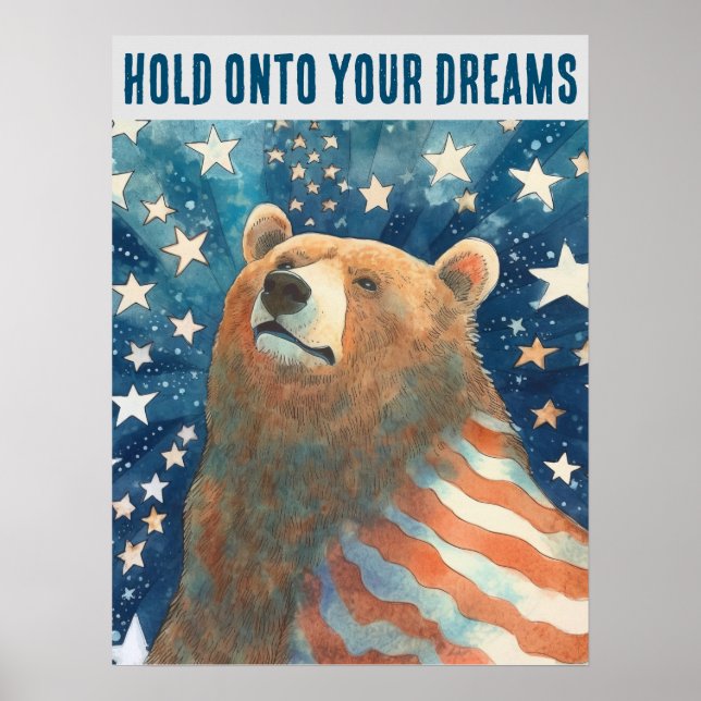Dreamer US Flagge Bear Poster (Vorne)