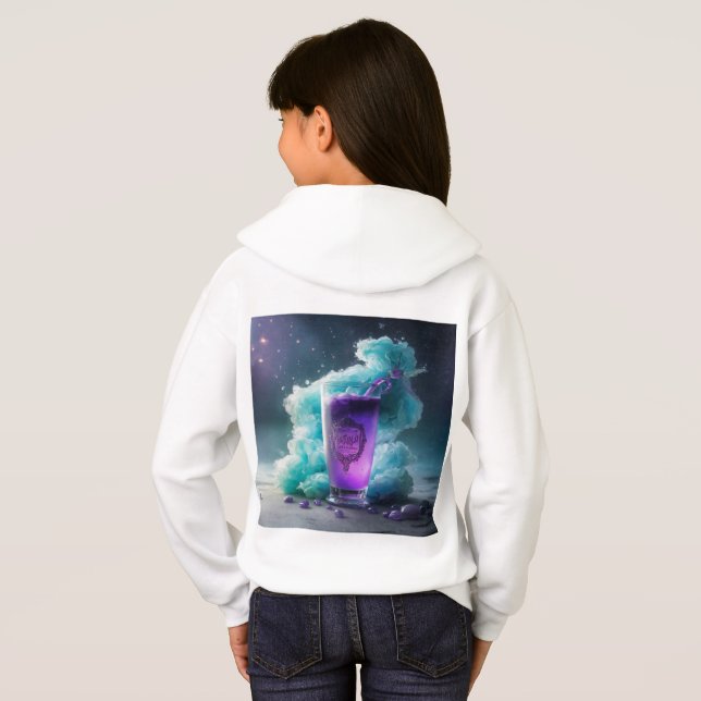"Dreamer's Elixir: Fotorealistisches Lila Schlafen Hoodie (Schwarz voll)