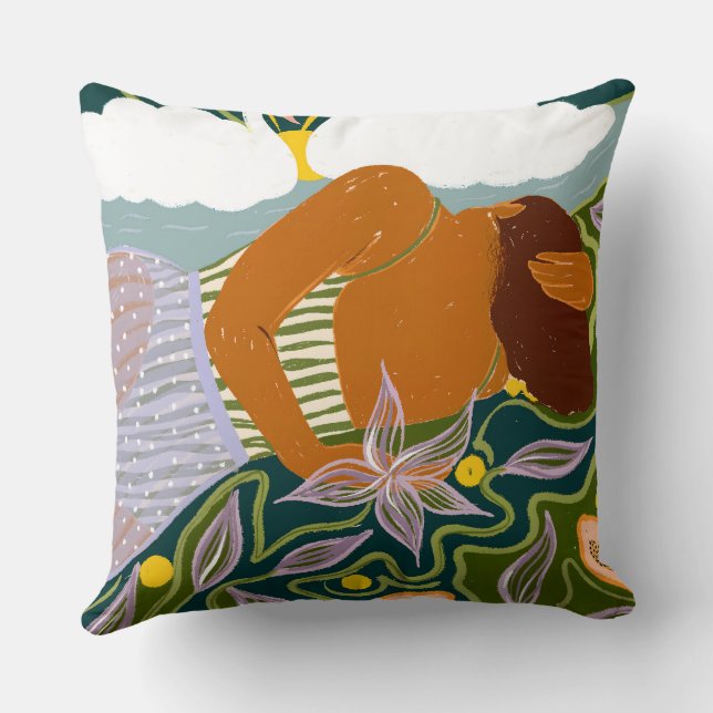 Dreamer's Swan Clouds Kissen (Rückseite)