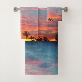 Dreames tropisches Sonnenuntergang Handtuch Set
