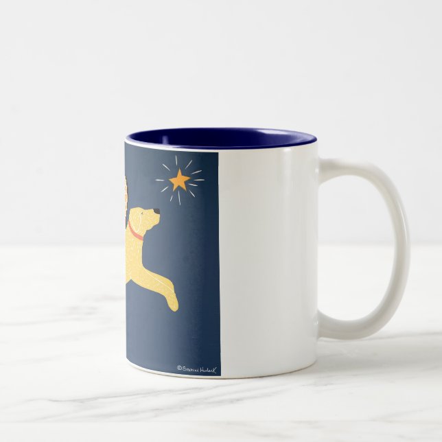 Dreaming - Blue Tasse-Stephen Huneck Zweifarbige Tasse (Rechts)