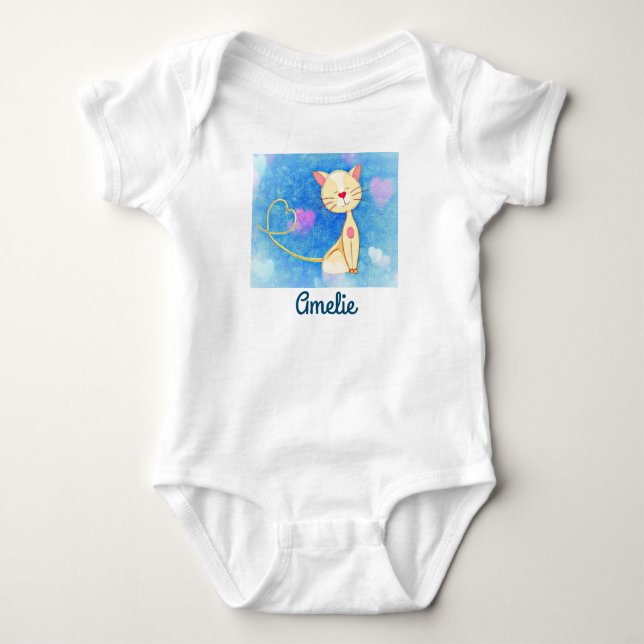 Dreaming Cat Baby Strampler (Vorderseite)