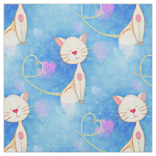 Dreaming Cat Fabric Stoff