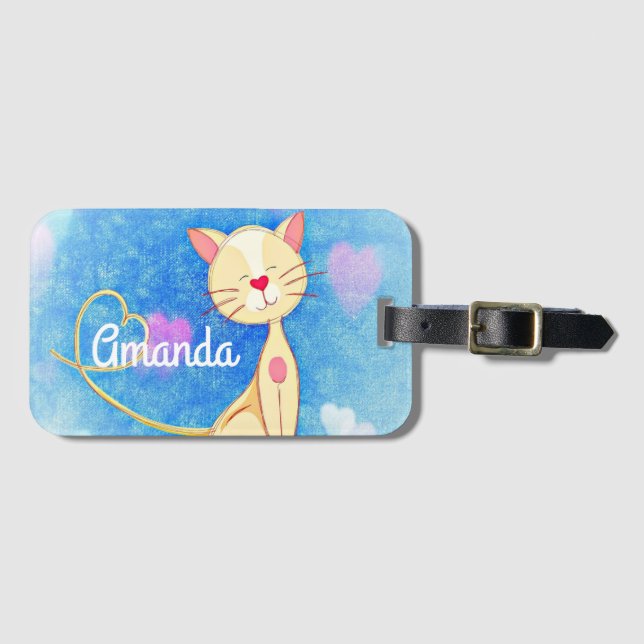 Dreaming Cat Gepäckanhänger (Vorderseite (Horizontal))