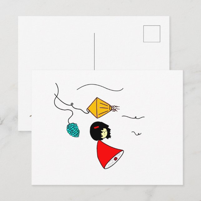 Dreaming Girl Postkarte (Vorne/Hinten)
