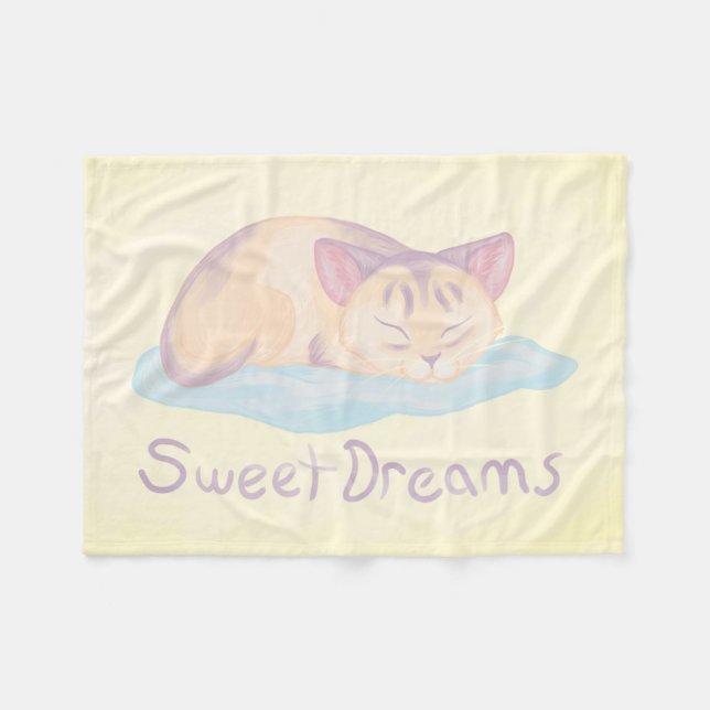 Dreaming Kitten Fleecedecke (Vorderseite (Horizontal))