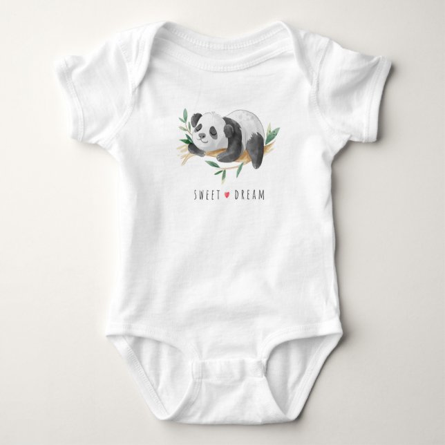 Dreaming Panda Baby Strampler (Vorderseite)