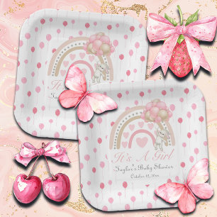 Dreaming Pink Es ist eine Girl Baby Dusche Pappteller