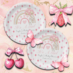 Dreaming Pink Es ist eine Girl Baby Dusche Pappteller