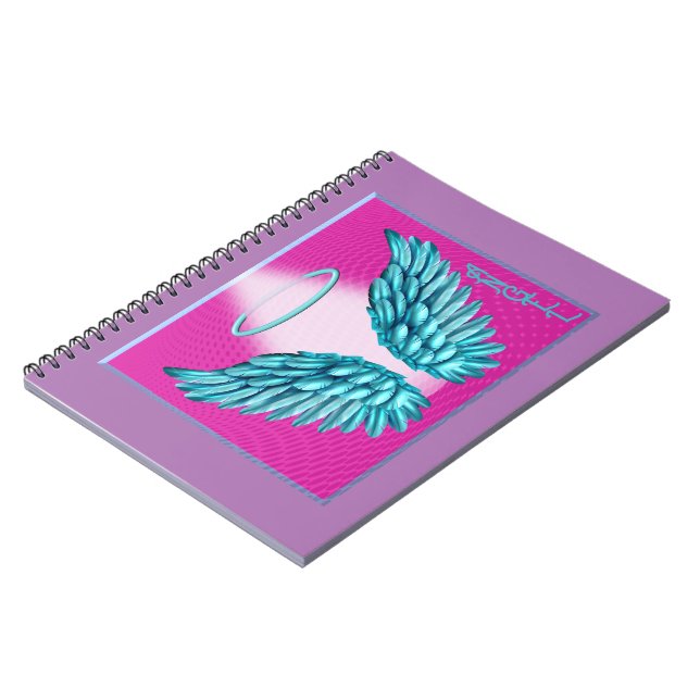 "Dreamlike Angelic Wings and Halo" Notizblock (Linke Seite)