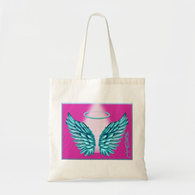 "Dreamlike Angelic Wings and Halo" Tragetasche (Vorne)