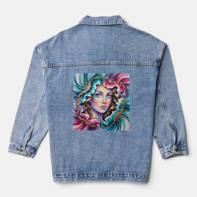 Dreamlike Portrait Denim Jacket Jeansjacke (Rückseite)