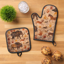 Dreams Cave art oven and potholder