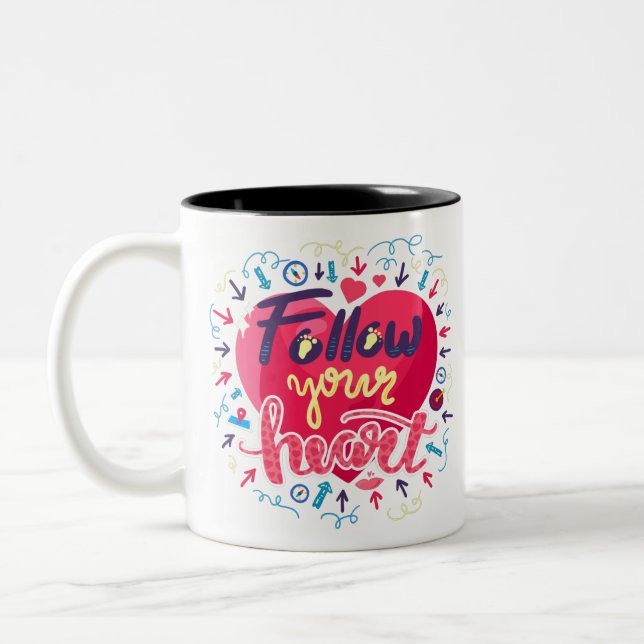 Dreams come true, Inspirational quotes Zweifarbige Tasse (Links)