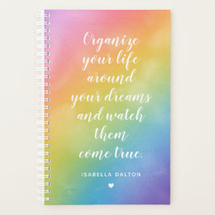 Dreams Come True Watercolor Rainbow Custom Name