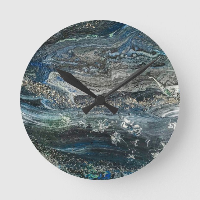 Dreams of the ocean'20 abstract painting  watch runde wanduhr (Vorderseite)
