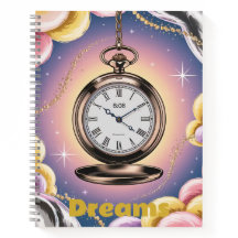 Dreams Pocket Watch Sky Spiral Notebook