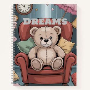Dreams Teddy Bear Deluxe Spiral Notebook Notizbuch