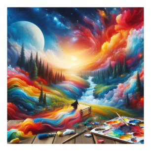 Dreamscape Abstrakt: Vibrannte digitale Kunstdruck Fotodruck