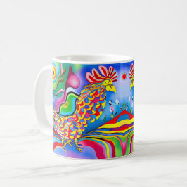 "Dreamscape Bird". Ein surreal abstrakter Hahn Kaffeetasse