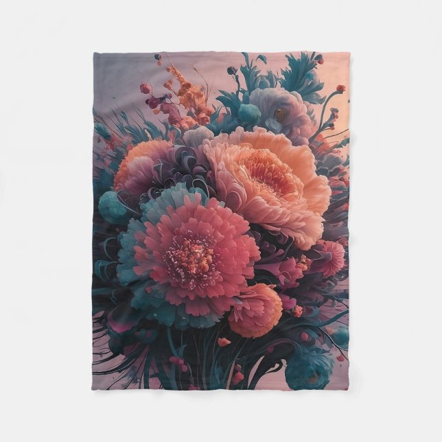 "Dreamscape Bloom" Fleecedecke (Vorderseite)