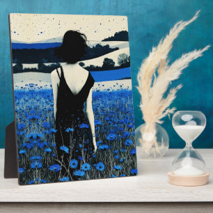 Dreamscape Blue Wildblume Field Wall Street Fotoplatte
