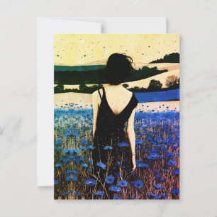 Dreamscape Blue Wildblume Field Wall Street Postkarte