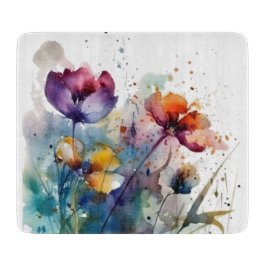 Dreamscape Garden: Abstrakte Aquarell-Blume Schneidebrett
