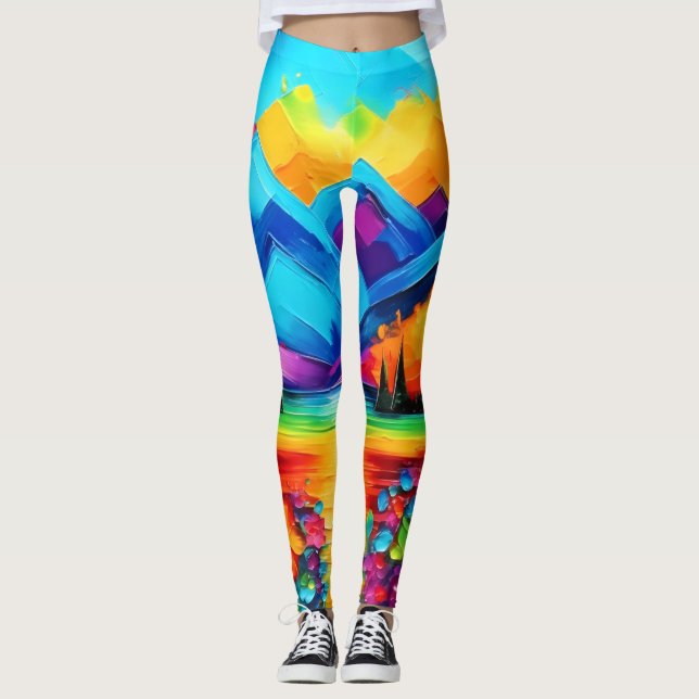 Dreamscape Horizon Malerei Leggings (Vorderseite)