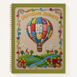 Dreamscape Journeys Stickerei-Heißluftballon Notizbuch