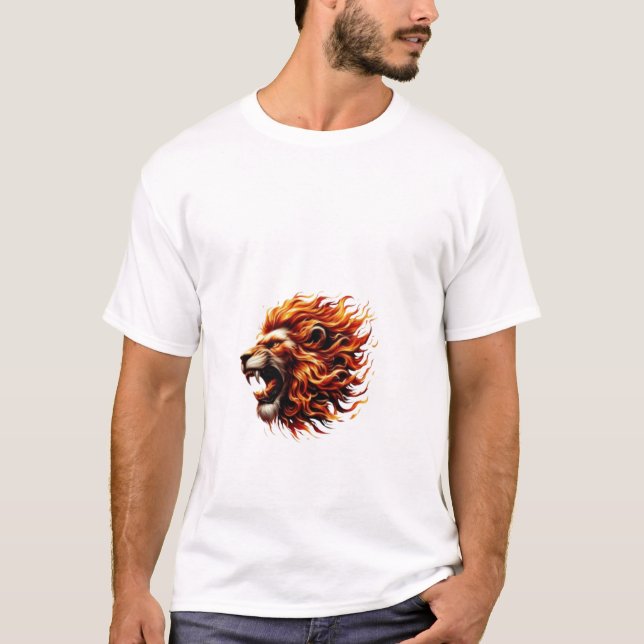 Dreamscape T-Shirt: Whimsiklione mit Wasserfarbe w T-Shirt (Vorderseite)