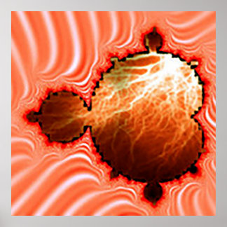 Dreamsicle Mandelbrot mit Blitzschlägen Poster